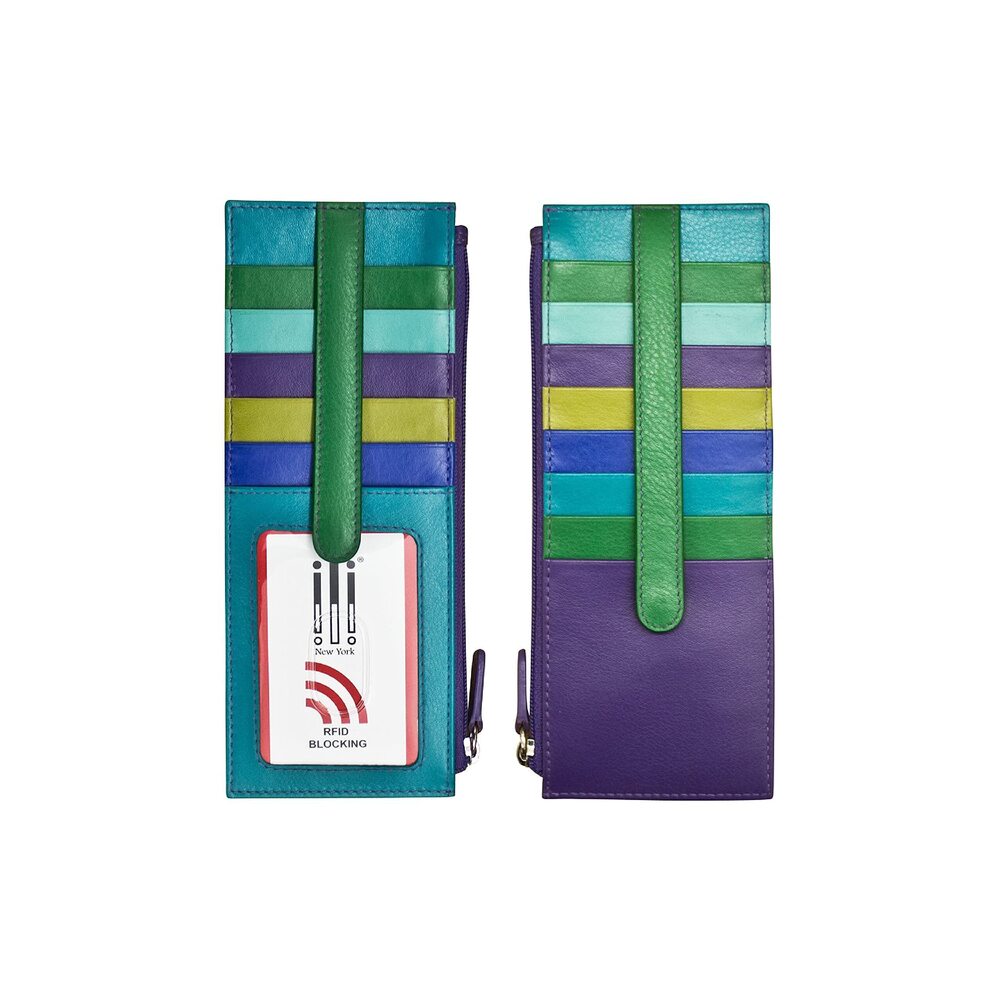 5010 Long Double Sided Slim Wallet, RFID Blocking Card Holder with ID